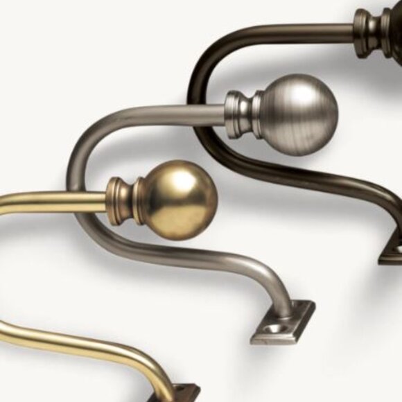 RESTORATION HARDWARE Classic Ball Tieback Includes Hardware, Set of TWO New - Picture 1 of 9
